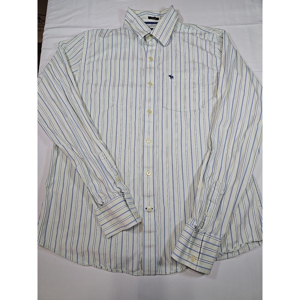 Abercrombie & Fitch Stripe Button Down Shirt 2XL‎ Y2K Men's